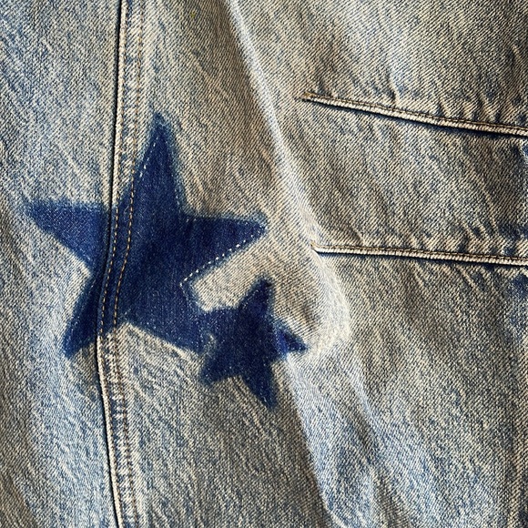 ***SOLD OUT*** Free People Lucky Barrel Shadow Patch STAR Jeans - Picture 9 of 11